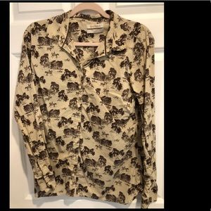 Equestrian Patterned Barbour Button Down Shirt